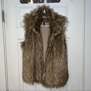 Ci Sono Brown Faux Fur Vest